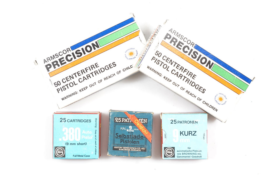 Pistolenpatronen div. Erzeuger, 9mm Brown., §B