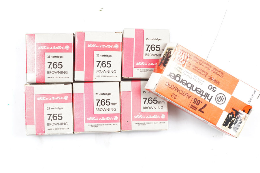 Pistolenpatronen 7,65 mm Browning, HP und S&B, §B