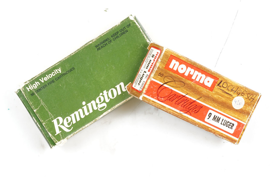 Pistolenpatronen 9 mm Luger, Norma und Remington, §A/B