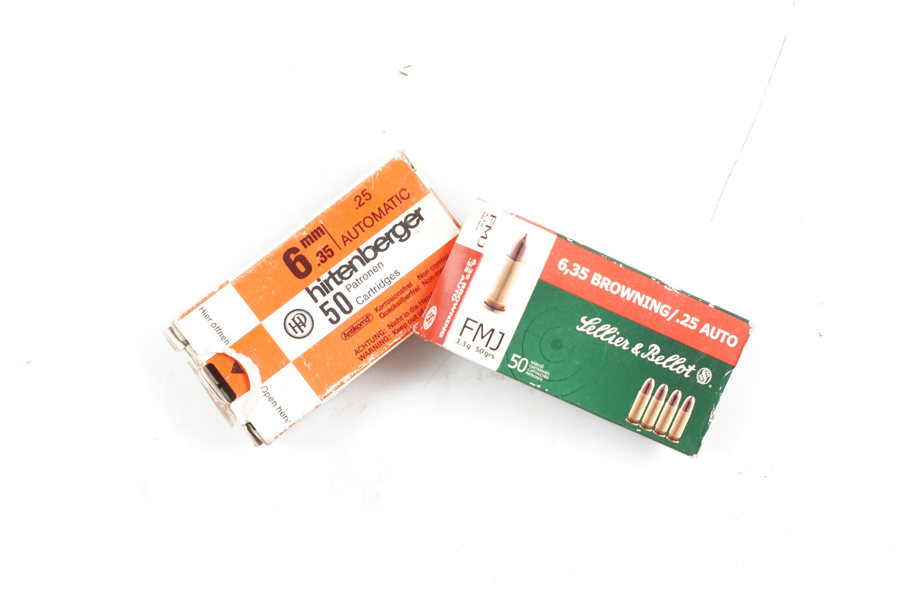Pistolenpatronen 6,35 mm Browning, HP und S&B, §B