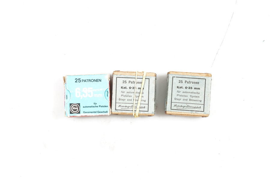 Pistolenpatronen 6,35mm Browning, HP & Geco, §B