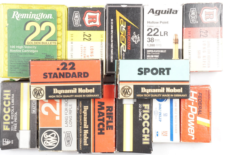 Randfeuerpatronen .22 lr, diverse Erzeuger, Konvolut, § frei ab18