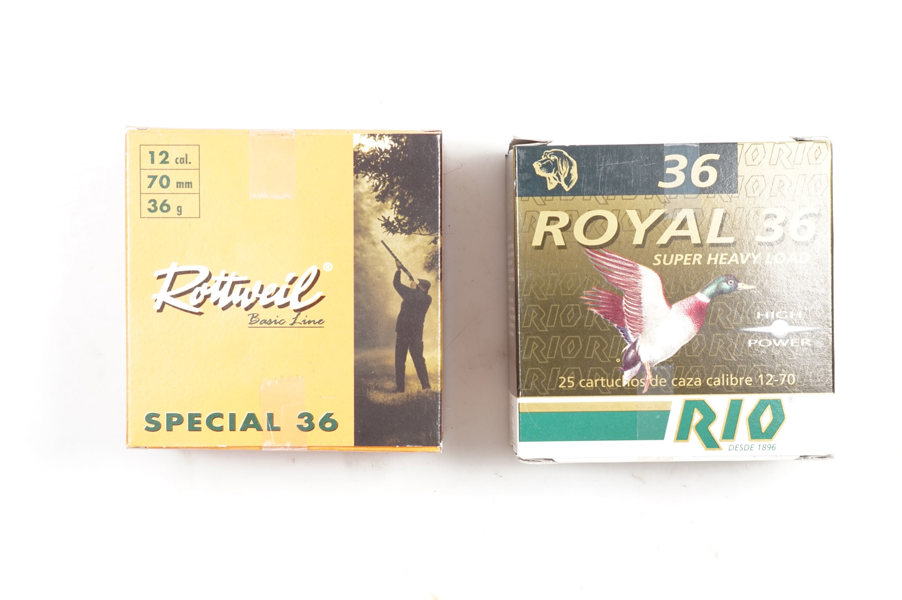 Schrotpatronen Konvolut, Rottweil und Rio, 12/70, § frei ab 18