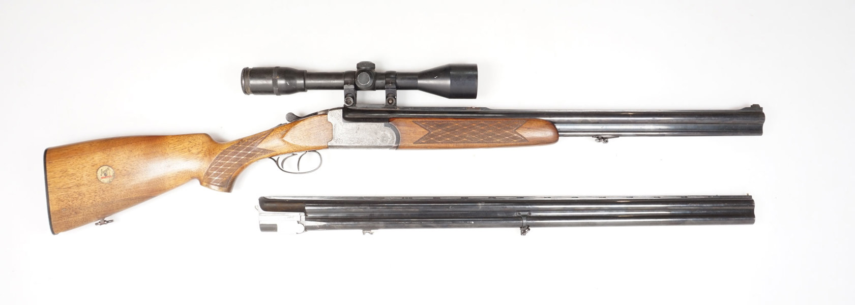 Bockbüchsflinte, Antonio Zoli, .222 Rem., 16/70, #160110, §C samt Bockflinten Wechsellauf 16/70, #1568, §C