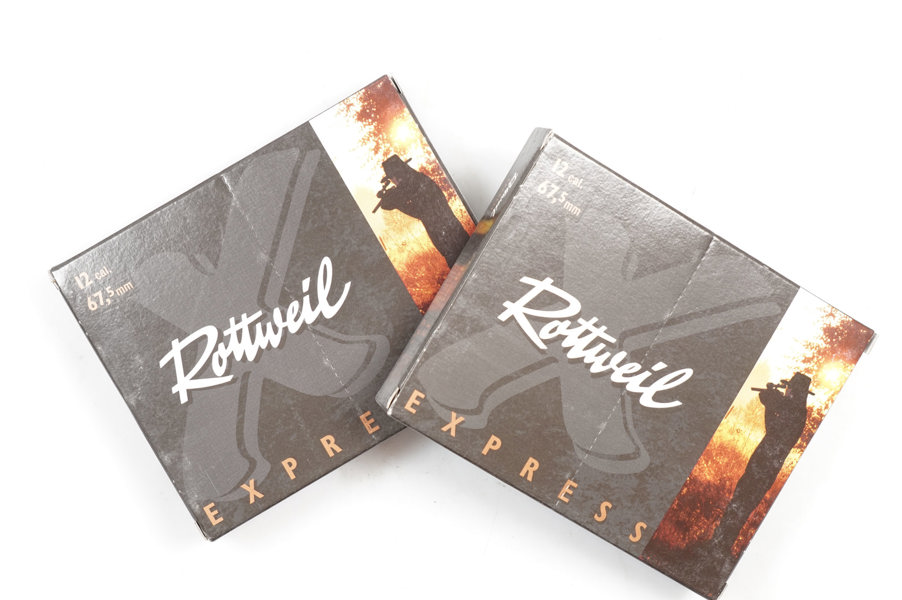 Konvolut Schrotpatronen Rottweil Express, 12/67,5, § frei ab 18